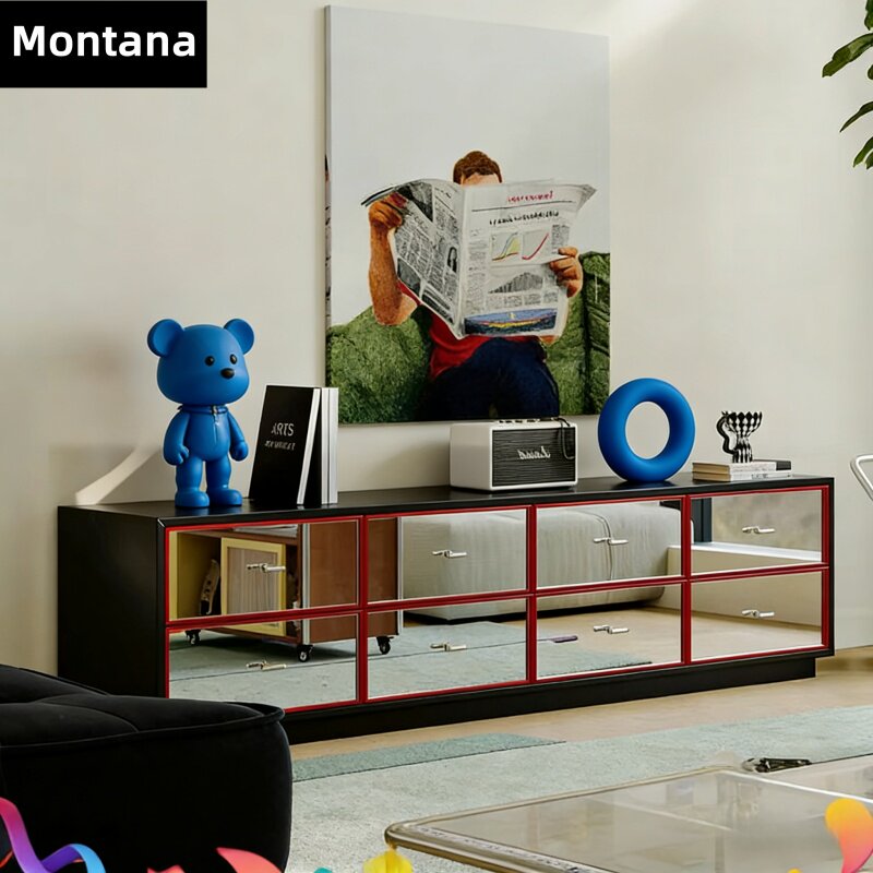 Montana 中古包豪斯镜面不锈钢电视柜落地极简高级感地柜孟菲斯柜