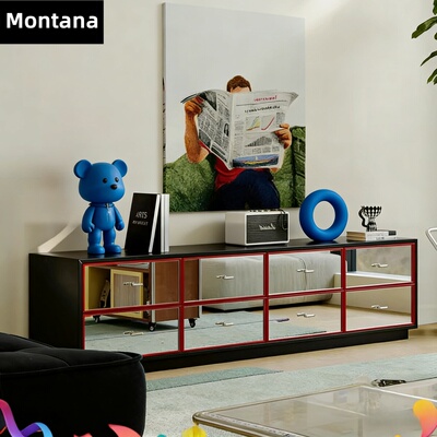 Montana 中古包豪斯镜面不锈钢电视柜落地极简高级感地柜孟菲斯柜