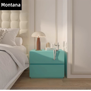 Montana 丹麦多巴胺极简实木储物床头柜现代床边柜卧室烤漆柜定制