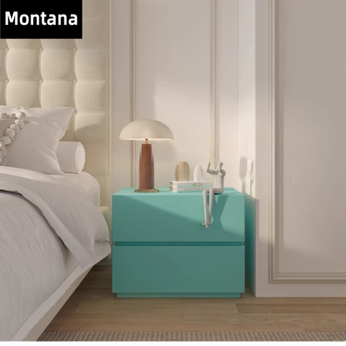 Montana 丹麦多巴胺极简实木储物床头柜现代床边柜卧室烤漆柜定制