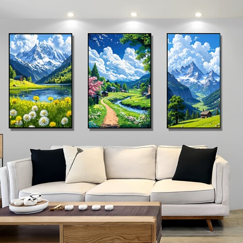 宫崎骏北欧风简约客厅风景挂画