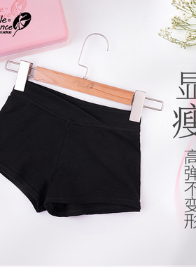 小茉莉舞蹈短裤女练功舞蹈生专用舞蹈服儿童低腰三分裤黑色舞蹈裤
