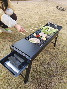 户外烧烤架全套BBQ工具室内家用烧烤炉加厚便携可折叠烤肉炉全套