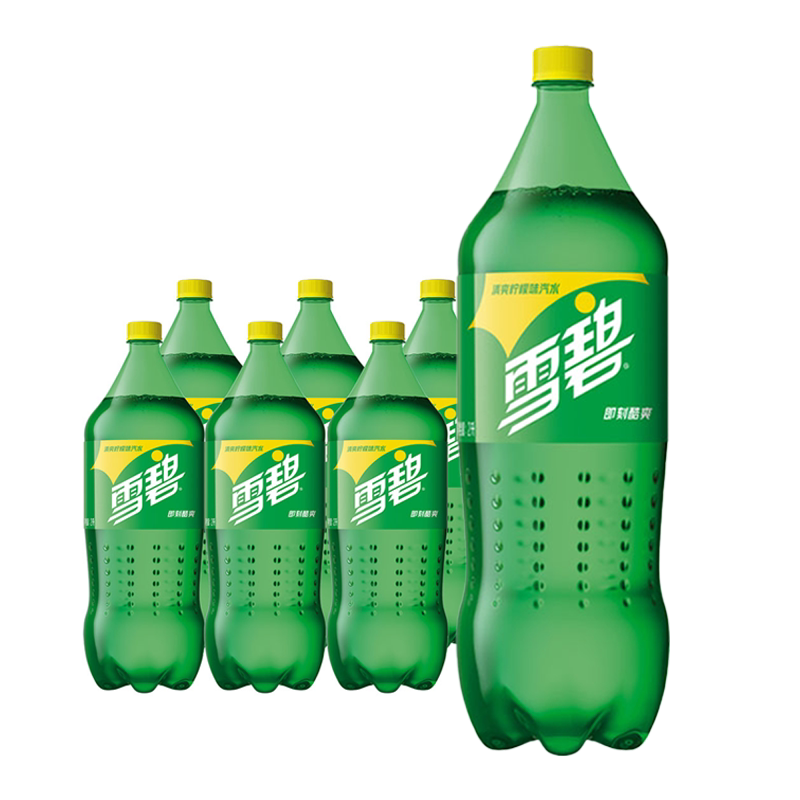 可口可乐雪碧清爽柠檬味汽水2L*6瓶装国产家用食品碳酸饮料整箱