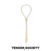 Tender Society衔尾蛇系列莫比乌斯结金色长流苏项链轻奢复古欧美