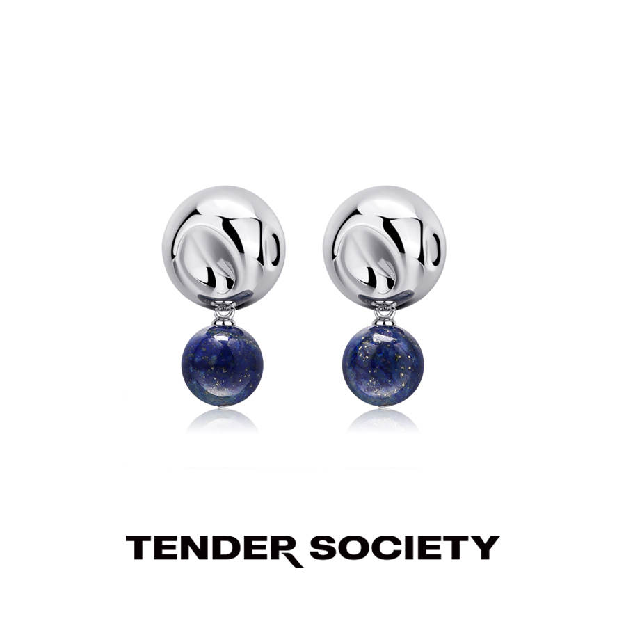 Tender Society Tensi系列青金石金球耳环耳饰天然石原创小众 饰品/流行首饰/时尚饰品新 耳钉 原图主图