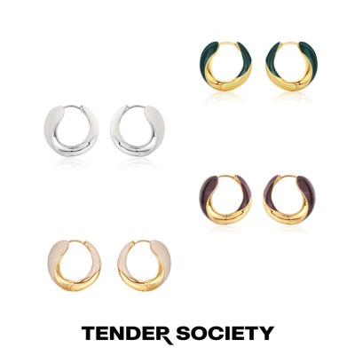 tendersociety美拉德风珐琅耳圈