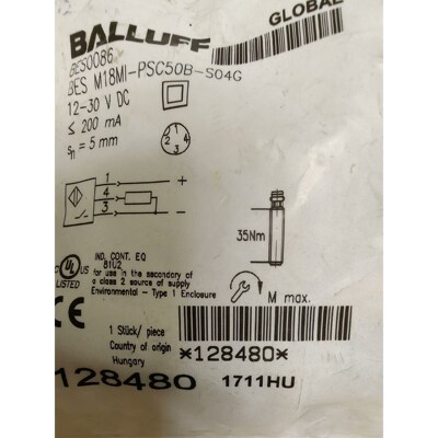 巴鲁夫接近开关BES0086 M18MI-PSC50B-S0 议价