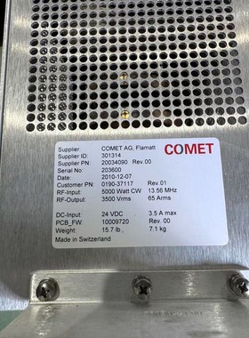 COMET RF MATCH 3500Vrms 13.5 议价