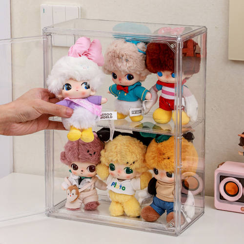 dimoo展示盒亚克力挂件收纳盒装星星人拉布布搪胶娃娃全透明娃柜