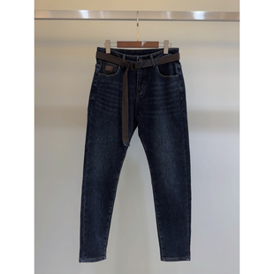 街头男人帮男款植绒磨毛小直筒微锥老爹牛仔裤男裤—9270