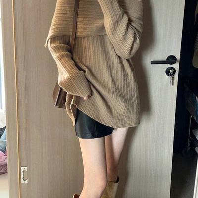 氛围感法式一字肩露肩毛