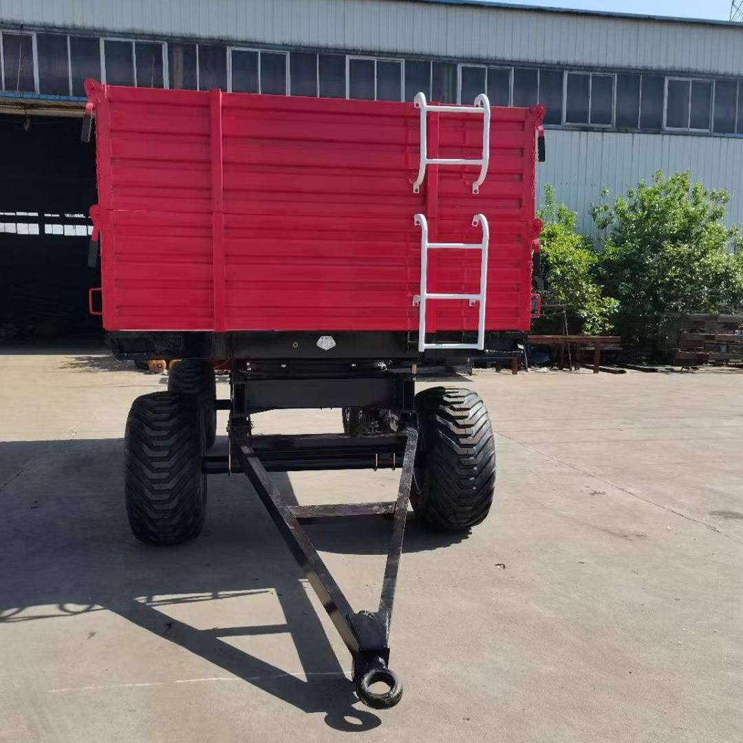 山地运输农用拖车双轴四轮拖拉机翻斗气刹拖车田地