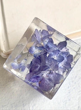 【绣球4cm】滴胶方块手工制作节日礼物教师节情人节 4×4×4cm