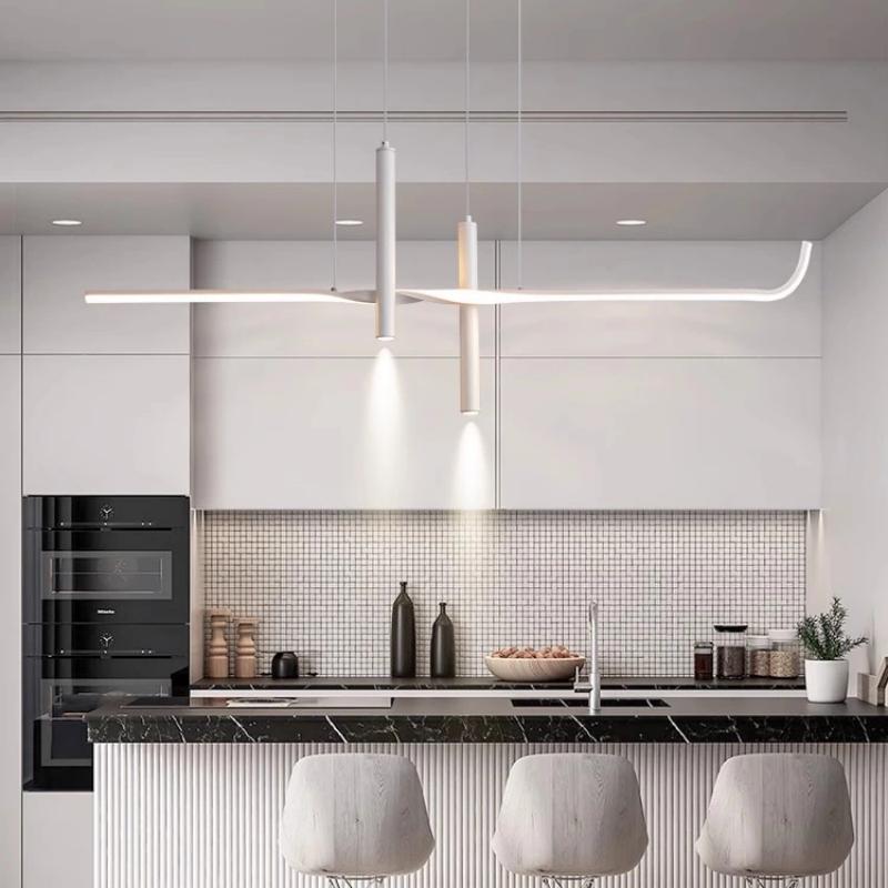 设计师款极简餐厅吊灯轻奢风客厅高级感创意个性一字餐桌吧台饭厅