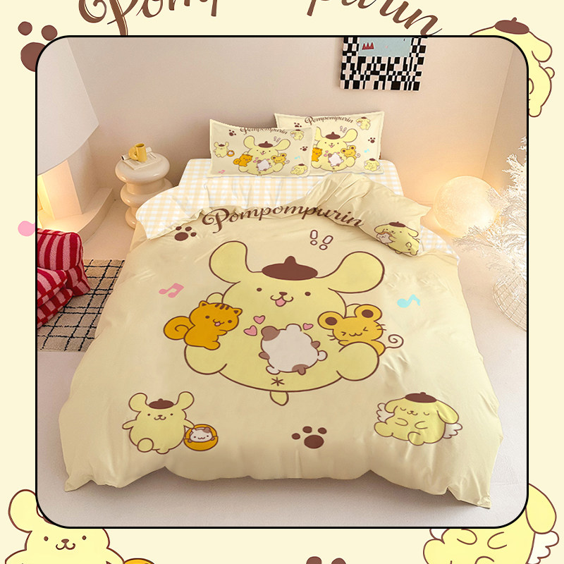 可爱布丁狗全棉四件套卡通三丽鸥纯棉三件套女生寝室学生宿舍被套