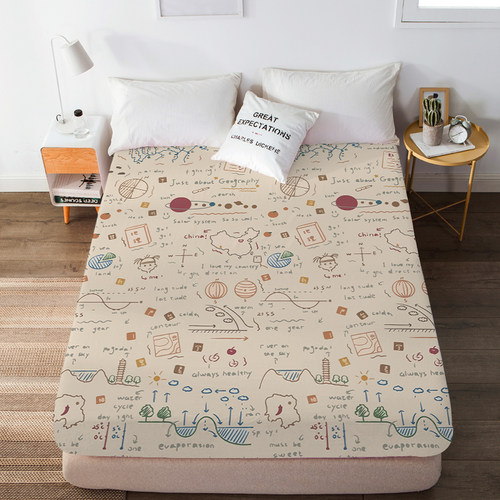 学霸数学公式磨毛床笠简约公式学生宿舍寝室床垫保护罩可水洗