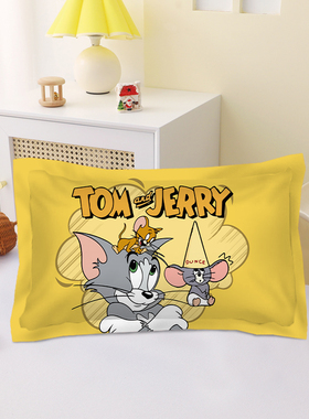 猫和老鼠全棉枕套卡通可爱汤姆杰瑞纯棉枕头套子男女生寝室单人枕