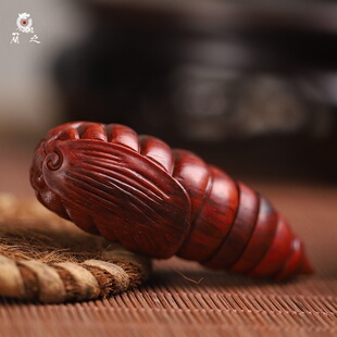 印度小叶紫檀木雕金蝉子手把件蝉蛹一鸣惊人创意个性雕刻工艺品