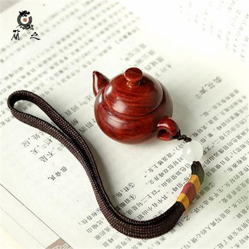 印度小叶紫檀手把壶把玩件开盖