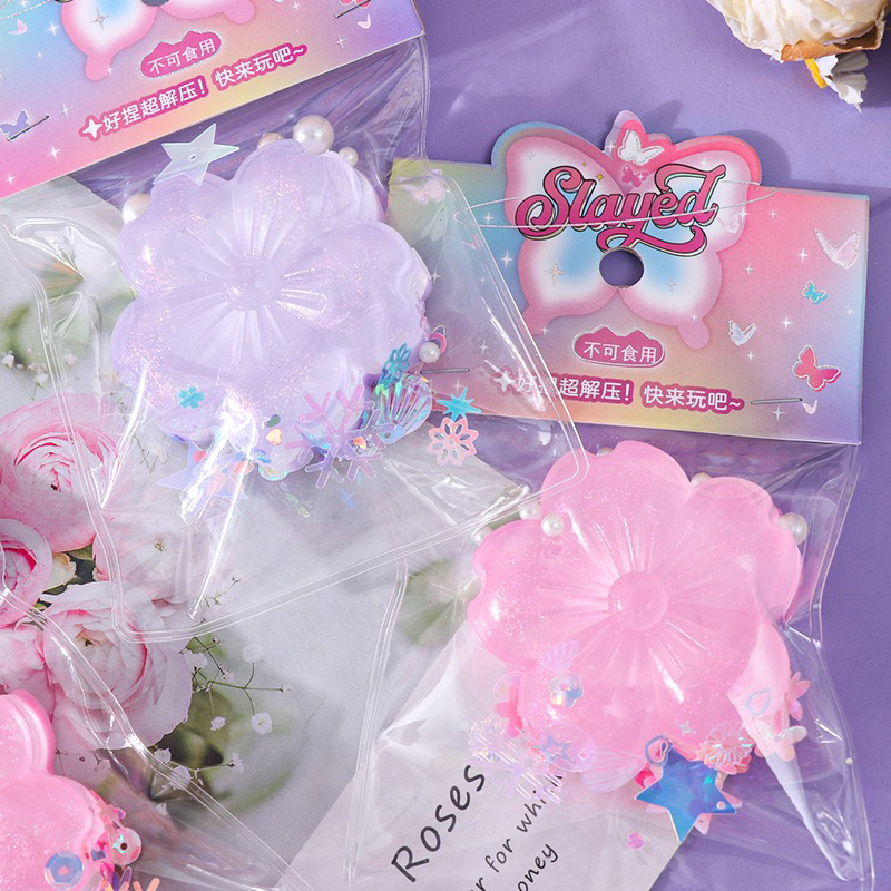 新款珠光捏捏乐高颜值樱花解压儿童玩具安全无毒水晶透明猫爪捏捏