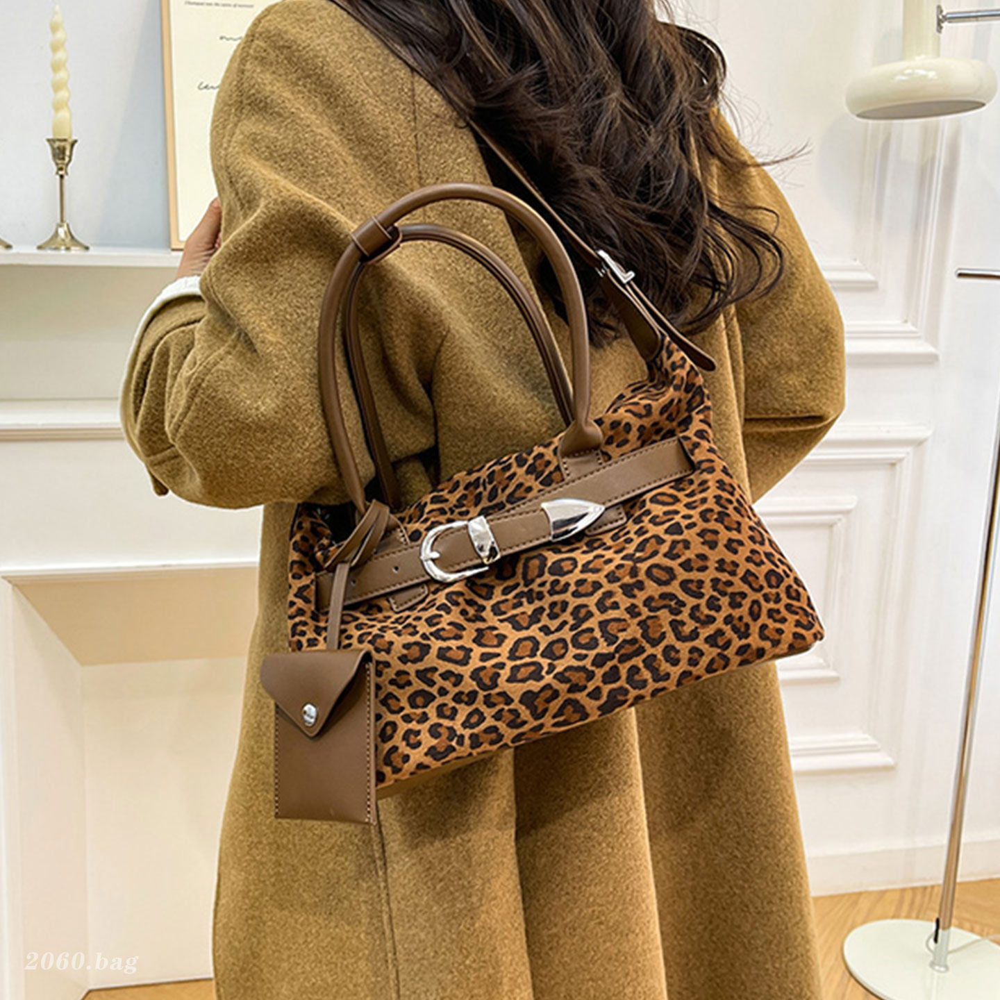 秋冬美拉德麂皮绒复古豹纹单肩包2025简约新款女单肩斜跨包时尚,箱包皮具/热销女包/男包,通用款女包,淘宝优惠券,粉丝福利购,淘宝优惠卷