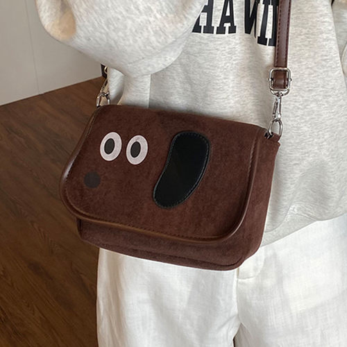 可爱卡通小狗百搭休闲斜挎小众设计洋气2025秋季女式单肩小方包