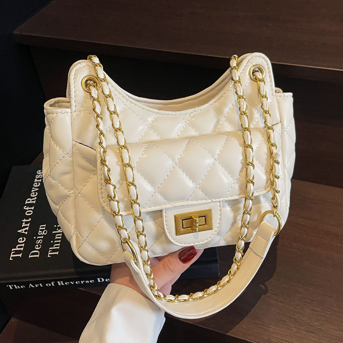 小香风腋下包女韩版ins潮流时尚小方包2025春季新款百搭单肩女包,箱包皮具/热销女包/男包,腋下包,淘宝优惠券,粉丝福利购,淘宝优惠卷