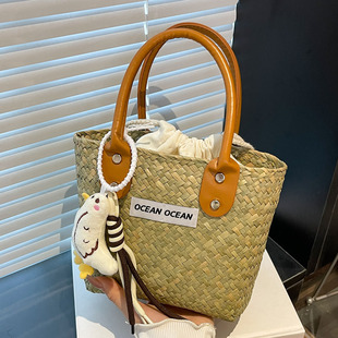 草编包手工编织小众设计手拎女包时尚气质手提小包海边度假沙滩包