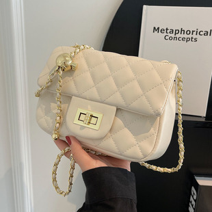 小香风菱格链条百搭通勤包包女2025夏季 高级感潮流斜挎小方包 新款