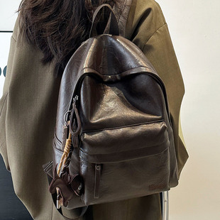双肩包包 女式 休闲皮质户外便捷旅游通勤简约百搭洋气新款 2025秋季