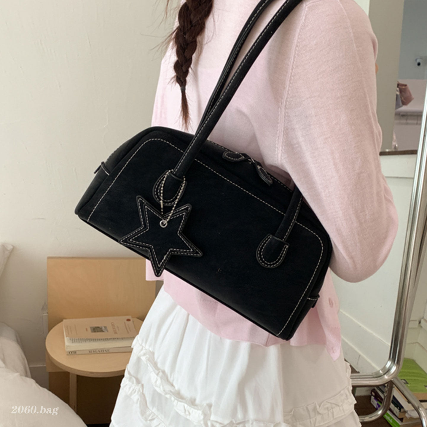 2026新款时尚气质百搭简约高级感休闲单肩手提贝壳包包少女感韩版