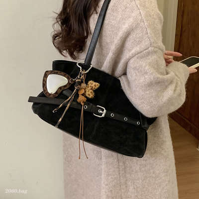 日韩风麂皮托特包女2025新款大容量百搭单肩通勤时尚潮洋气爆款