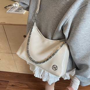 简约斜挎饺子包 新款 高级质感时尚 百搭链条单肩通勤包包女2025夏季