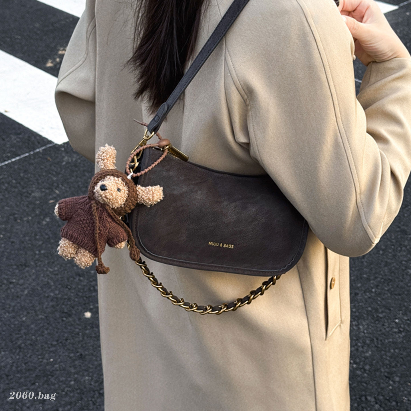 高级感腋下包女2025新款日韩风小方包单肩斜挎链条小拎包时尚通勤