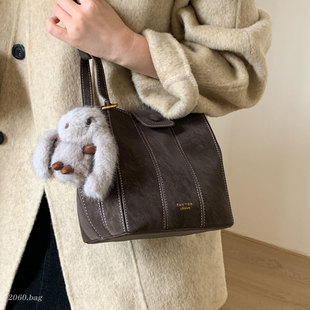 水桶包包 女式 韩国时尚 洋气精致单肩斜挎气质百搭高颜值2025冬季