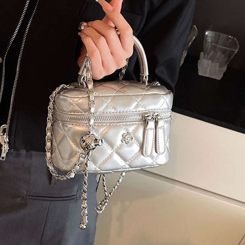 高级感小香风手提盒子包2025新款时尚简约单肩包菱格链条百搭女包,箱包皮具/热销女包/男包,小方包,淘宝优惠券,粉丝福利购,淘宝优惠卷