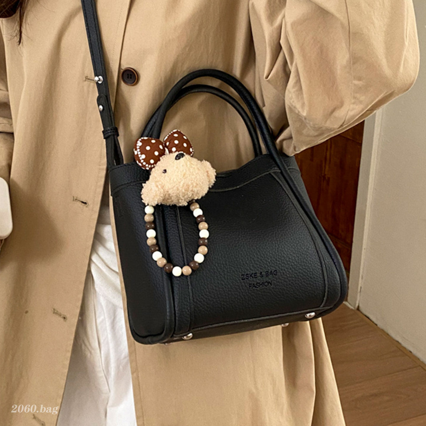 洋气时尚精致百搭高级感皮质韩版简约2026新款单肩斜挎手提水桶包