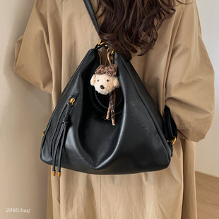 洋气时尚精致皮质高颜值韩系单肩手提双肩2025秋冬女式斜挎包包