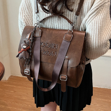 复古休闲双肩包女2025冬季新款时尚潮流百搭公文包大学生上课通勤