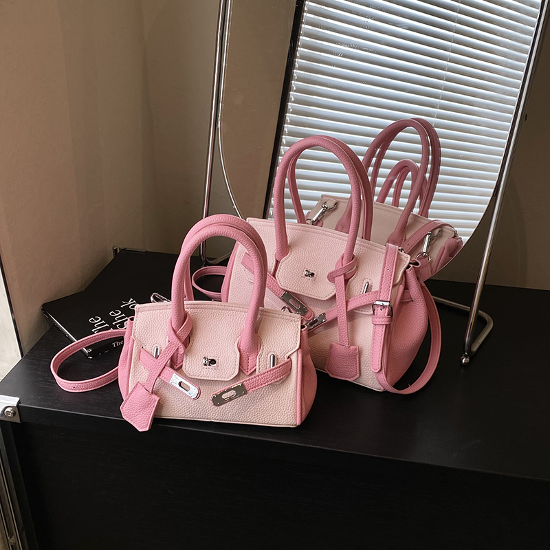 thumbnail for Korean version of temperament ins simple hand carrying high-end Kelly bag 2025 summer women's new casual crossbody shoulder bag