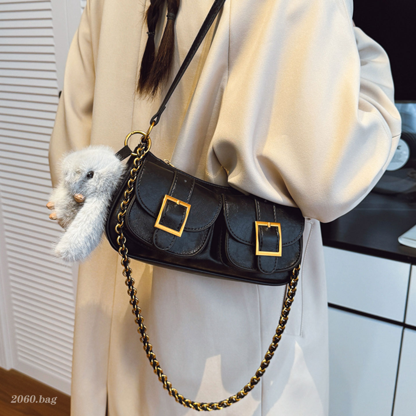 时尚精致高级洋气韩版气质单肩斜挎手提设计感2025冬季女式腋下包