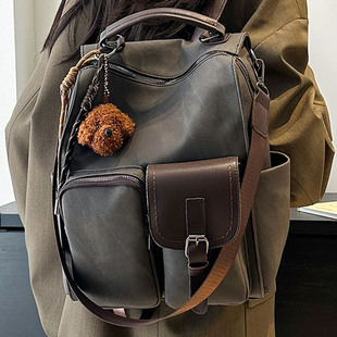 女式 皮质通勤2025秋季 双肩包 ins大容量韩版 休闲百搭旅游复古新款