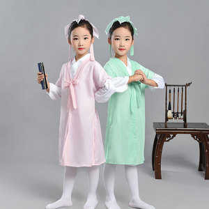 诗朗诵网红中大童古装女儿童女童演出服时尚中国风服装复古