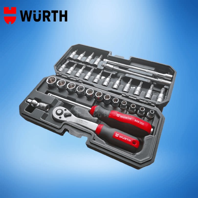 WURTH XIAOFEI 32피스 소켓 도구 세트 1|4 시리즈 자동 수리 도구 세트 XIAOFEI 래칫 렌치 소켓 세트