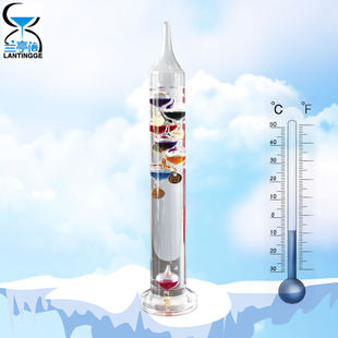 创意家居伽利略温度计罗马柱型玻璃客厅摆件商务朋友礼品生日礼物