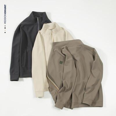 山东即墨卫衣源头工厂店男装2025秋季针织新款拉链外套轻奢高级感