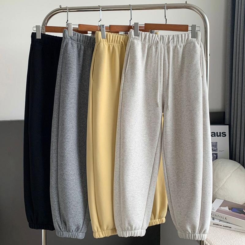 山东即墨源头工厂中山卫裤广州十三行冬季加厚裤子男女束脚运动裤