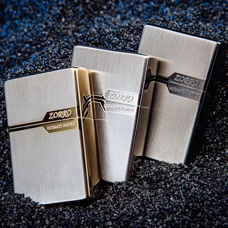 zorro佐罗煤油打火机纯铜防风老式砂轮个性潮dhj送礼免费刻字