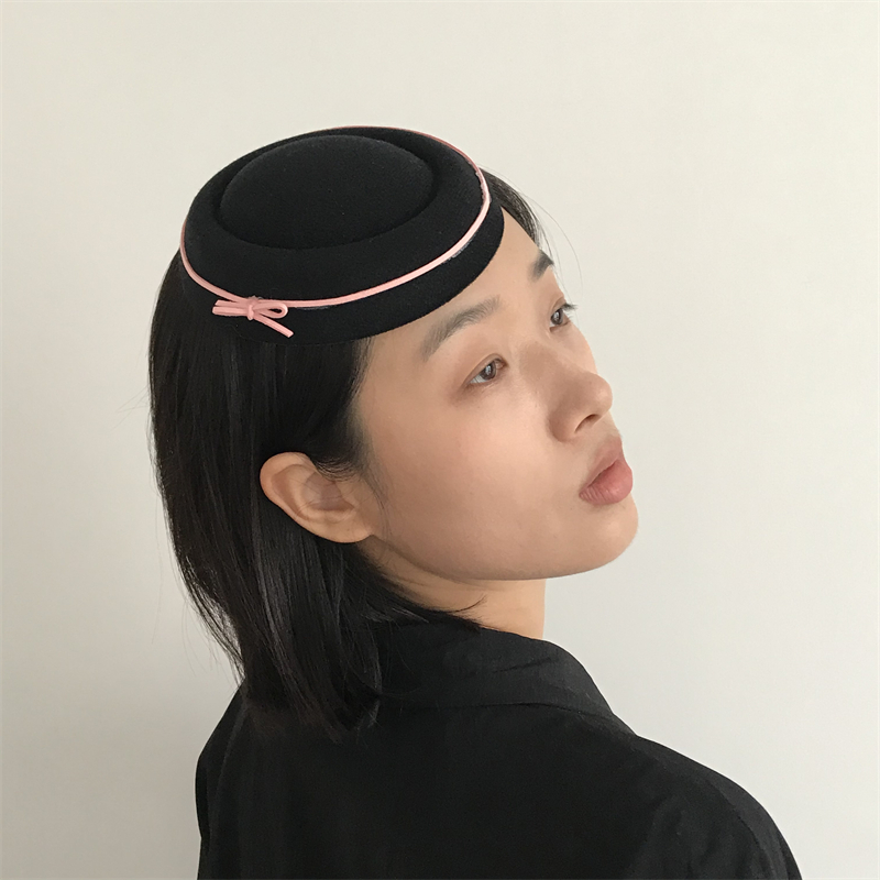 三环路丝绒贝雷帽英伦风女圆顶帽